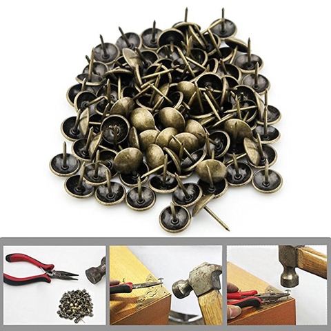 100PCS  Antique Brass Bronze Upholstery Nail Jewelry Gift Wine Case Box Sofa Decor ► Photo 1/6