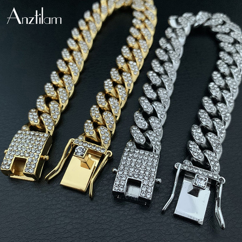 High-Quality  51g Hip Hop Full AAA Zircon Bling Iced Out Pave Men's Bracelet Miami Cuban Link Chain Bracelets for Men Jewelry ► Photo 1/6