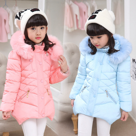 Kids Girls Cotton Jacket Winter Jacket For Girls Coat Baby Warm Hooded Outerwear Coat Girls Clothing Children Soild Down Coat ► Photo 1/6