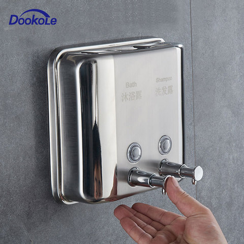 500/800/1000/1500 Ml Manual Soap Dispenser, 304 Stainless Steel Double Soap Dispenser Leakproof Bathroom Metal Soap Pump Lotion ► Photo 1/6