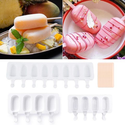 Silicone Popsicle Molds 4/8 Cavities Popsicle Maker Mold with, BPA