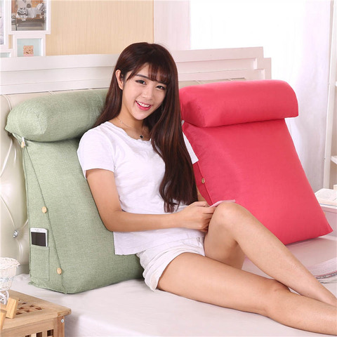 Triangle Sofa Cushion Back Pillow Bed Backrest Office Chair Pillow Support  Waist Cushion Lounger TV Reading Lumbar Home Decor