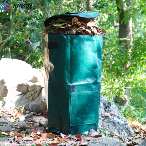 AMKOY Organic Waste Kitchen Garden Yard Compost Bag Environmental PE Cloth Planter Kitchen Waste Disposal Organic Compost Bag ► Photo 1/6