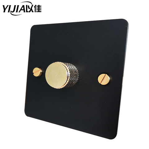 Wallpad single LED Dimmer Switch 1Gang Electrical Light Brightness Regulator Antique Brass EU Standard with Claws ► Photo 1/6