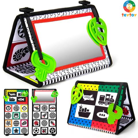 teytoy Tummy Time Floor Mirror, Double High Contrast Activity Developmental Black and White Baby Toys for Infants Boys and Girls ► Photo 1/6
