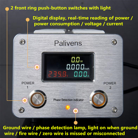 2022 Palivens P20  NEW model 2 road switch 3000W 15A AC power outlet Advanced filter Audio protect filter ► Photo 1/6