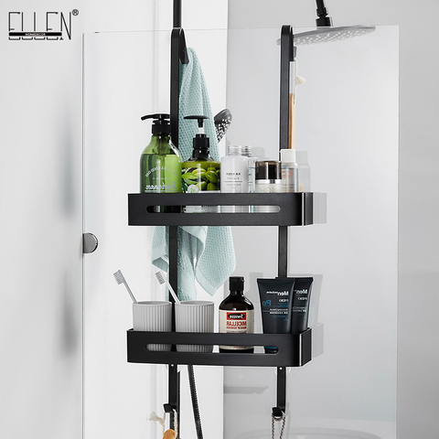 Black Hanging Bath Shelves Bathroom Shelf Organizer Nail-free Shampoo Holder Storage Shelf Rack Bathroom Basket Holder EL5018 ► Photo 1/6