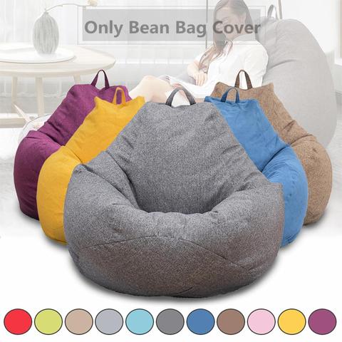 K-STAR Lazy BeanBag Sofas Cover Chairs Without Filler Linen Cloth Lounger Seat Puff Couch Tatami Living Room Furniture ► Photo 1/6