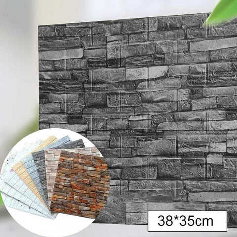 10Pcs/pack 3D Brick Self-adhesive Wall stickers Waterproof Foam Panel Wallpaper Peel And Stick Bedroom Background Kitchen Decor ► Photo 1/6