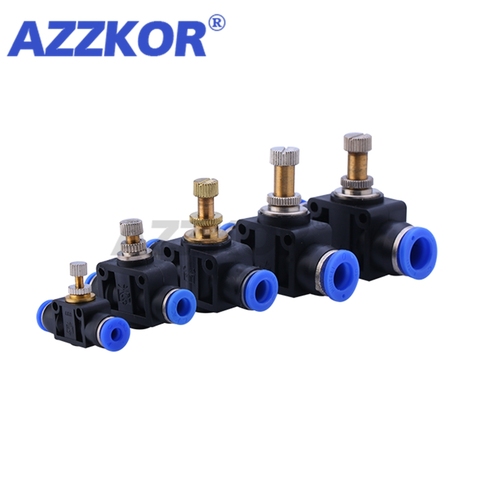 1 PC LSA Air Flow Speed Control Pneumatic Parts Regulating Valve Trachea Throttle Pneumatic Switch Valve 4 6 8 10 12mm ► Photo 1/5