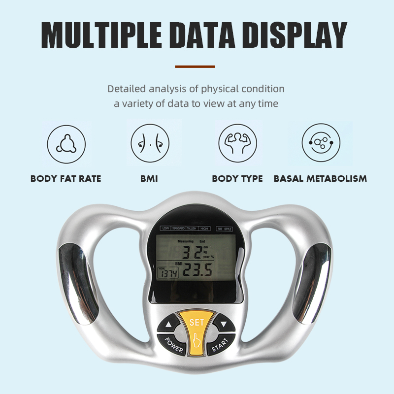 Body Fat Caliper Monitors Electronic Digital Analyzer + Tape