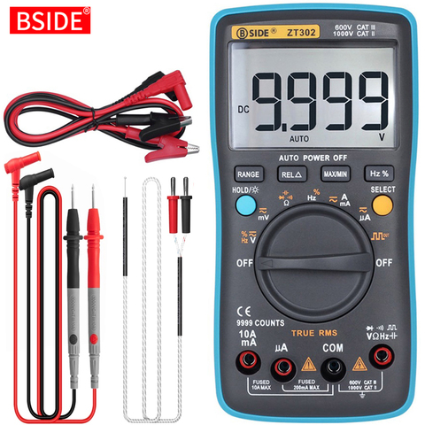 Digital Multimeter BSIDE ZT301 302 True-RMS DC/DA Voltmeter Ammeter Multimetro DMM Resistance Ohm Cap Hz Temp Tester ► Photo 1/6