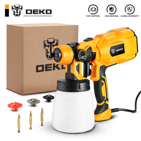 DEKO Spray Gun, 550W 220V High Power Home Electric Paint Sprayer, 3 Nozzle Easy Spraying and Clean Perfect for Beginner ► Photo 1/5