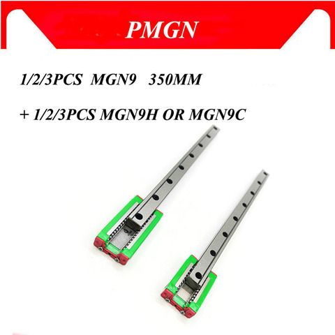 1,2,3pcs 9mm Linear Guide MGN9 L= 350mm High quality Linear Rail Way + MGN9C or MGN9H Long Linear SS Carriage for CNC XYZ Axis ► Photo 1/6