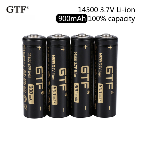 2022 New GTF 14500 900mAh 100% capacity 3.7V Li-Ion Rechargeable Battery for Camera/E-cigarette point head ► Photo 1/6
