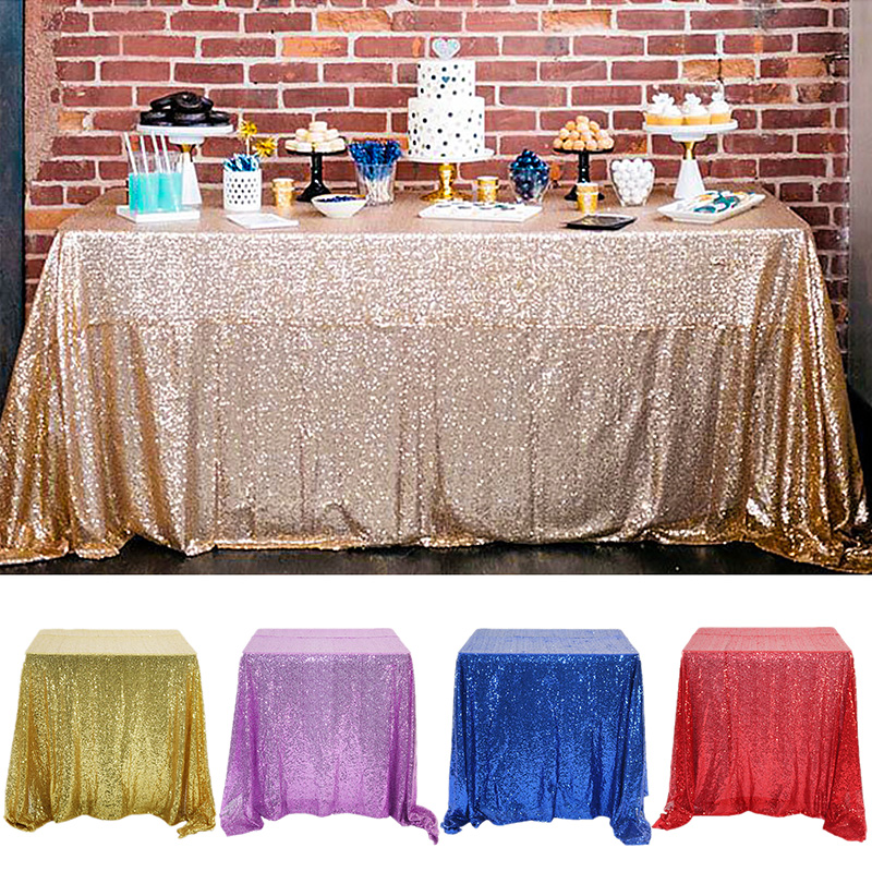 Sequin Tablecloth Cover Glitter Wedding Party Banquet Table Linens Decoration 