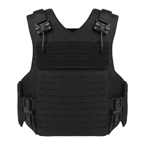 UTA Buffalo Laser Cutting Molle Plate Carrier Police Gear Wearproof Tactical Large Area Protection Vest for Police -Black ► Photo 1/5