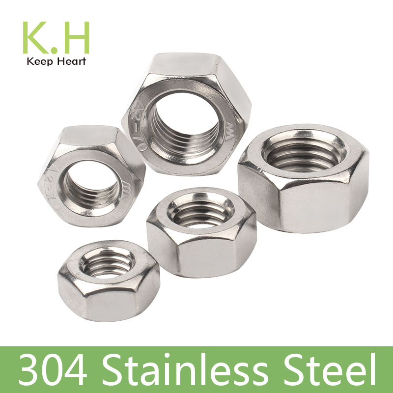 100Pcs M2 Dia 2mm Hex Screw Nuts 304 Stainless Steel Hexagon Nuts DIY Fasteners 