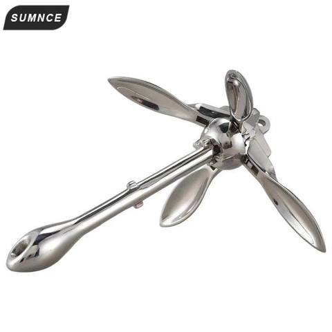 Stainless Steel Durable  0.7 KG Docking Hardware  Boat Folding Grapnel Anchor For Boat Marine Yacht ► Photo 1/6