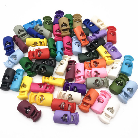 50 Pcs High-grade Single hole Plastic Stopper Cord Lock Tighten Spring Cord End Buckles DIY Clothes Setting Button Accessories ► Photo 1/6