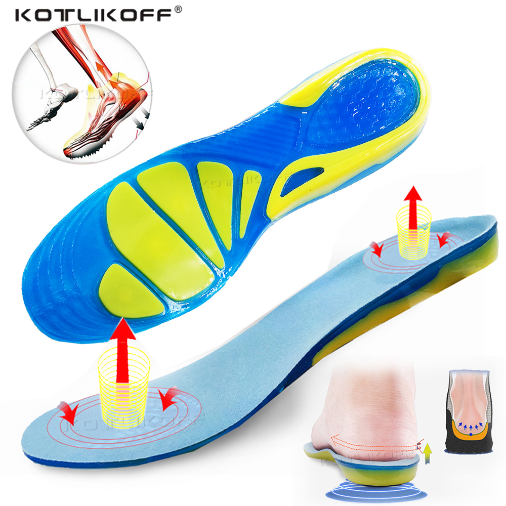 Silicone Gel Shoes Insoles Heel Shock Absorbing Anti Slip Feet Care 