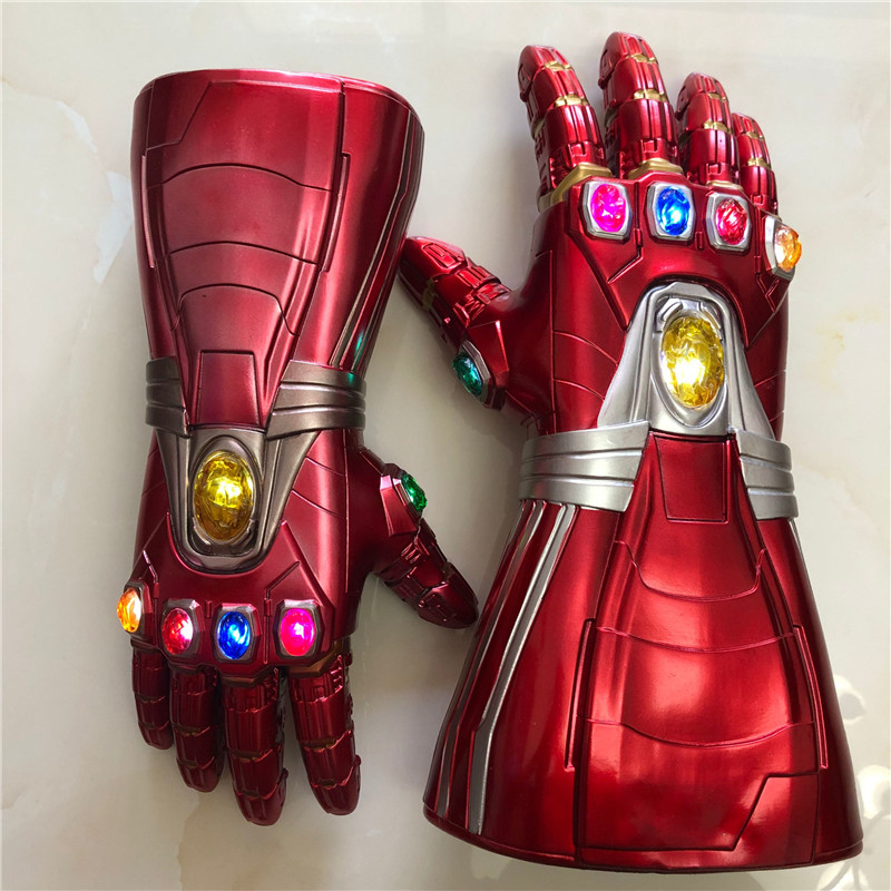 Iron Man LED Light Thanos Stone Cosplay Gloves Tony Stark Superhero Cosplay 