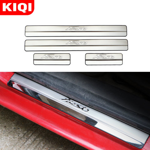 Car Door Sill Scuff Plates Protection Cover Fit for Ford New Fiesta 2009 - 2022 Accessories 4pcs/set Stainless Steel ► Photo 1/6