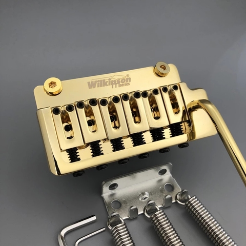 Wilkinson 2 post point Golden Gold Double swing Electric Guitar Tremolo System Bridge for strat and suhr guitar WOV08 ► Photo 1/6