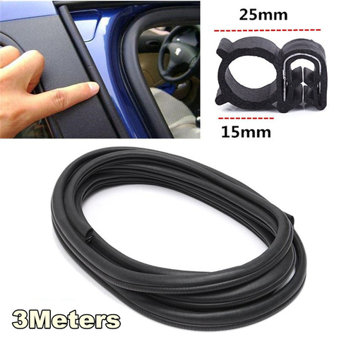 3M 25mm Black Car Seal Strip Door Edge Trim Rubber Protector Hardwearing Dustproof With steel sheet ► Photo 1/6