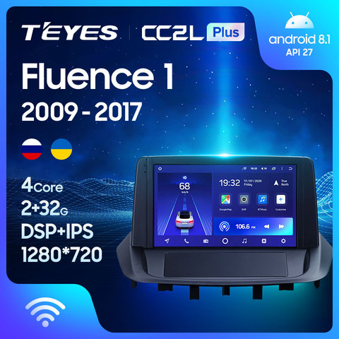TEYES CC2L Plus For Renault Fluence 1 2009 - 2017 Car Radio Multimedia Video Player Navigation GPS Android No 2din 2 din dvd ► Photo 1/6