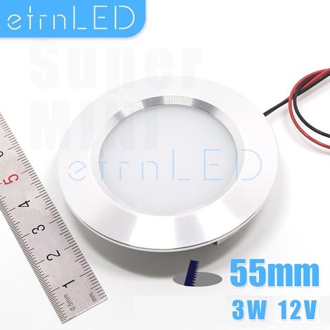 etrnLED Mini LED Spot Round Ultra-Thin Concealed Recessed Downlight 12V 3W Under Cabinet Closet Wardrobe Motorhome Lamp Dimmable ► Photo 1/6