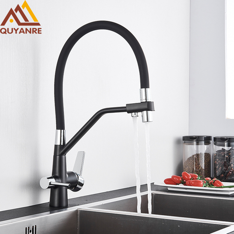 Quyanre Filtered Kitchen Faucets Purification Kitchen Tap 360 Rotate Water Filter Tap For Kitchen Three Ways Kitchen Faucets Tap ► Photo 1/6