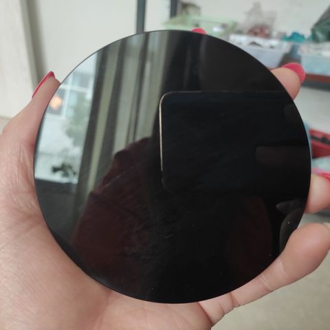1pcs 100% natural black obsidian stone circle disk round plate fengshui mirror for home & office decor ► Photo 1/6