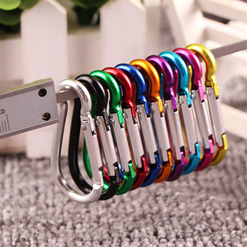 Carabiner Keychain Locking Key Chain Clip Hook Buckle for Camping Hiking Alloy