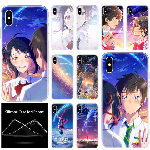 luxury Silicone Phone Case Anime Your Name Kimi no Na wa for Apple iPhone  11 Pro XS Max X XR 6 6S 7 8 Plus 5 5S SE Fashion Cover - Price