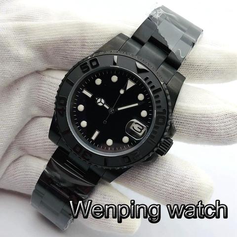 Bliger 40mm Top Sterile Watch Black PVD Case Sapphire Glass Ceramic Bezel Black Dial 24 Jewels NH35 Movement Automatic Watch ► Photo 1/6