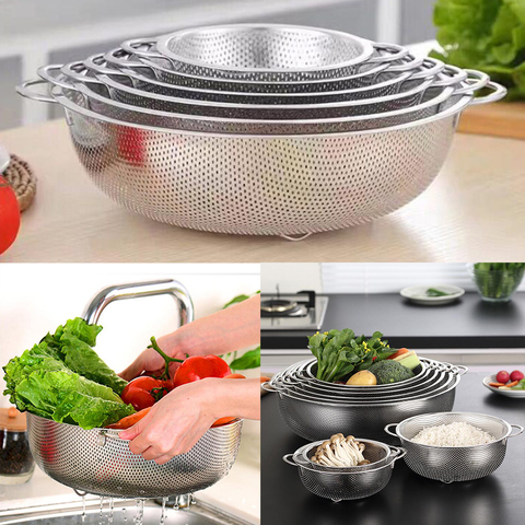 Stainless Steel Fine Mesh Strainer Colander Rice Vegetable Sieve ► Photo 1/6