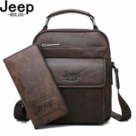 JEEP BULUO Men Messenger Bag High Quality Handbags Man's Black Business Split Leather Shoulder Bags For Men Tote 2022 New ► Photo 1/6