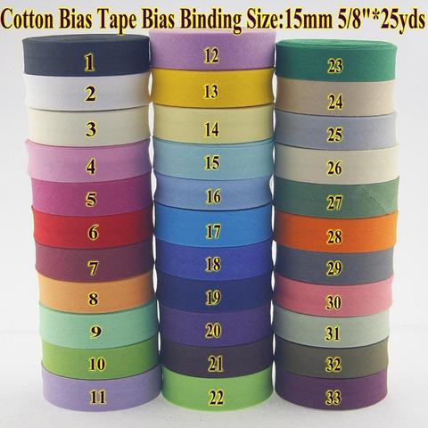 Free shipping -100% Cotton Bias tape,size:15mm,width:5/8