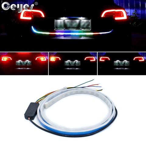 Ceyes 120cm Car Accessories Flexible Auto Trunk Tail Brake 60 LED Strip High Rear Additional Stop Light Turn Signal Running Lamp ► Photo 1/6