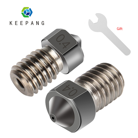 Stainless Steel E3D Nozzles V5 V6 3D Printer Nozzle 0.2 0.3  0.4 0.5 0.6 0.8mm Threaded M6 3D Printer Parts 1.75mm 3mm Filament ► Photo 1/6