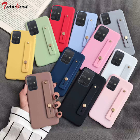 Wrist Strap Hand Band silicone case For Samsung Galxy A11 A21 A21S A31 A51 A71 A81 A91 A10 A20 A30 A40 A50 A60 A70 M31 M51 Cover ► Photo 1/6