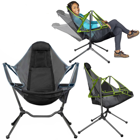 Relaxed Outdoor Camping Chair Rocking Chair Luxury Recliner Relaxation Swinging Comfort Garden Folding Fishing Chair ► Photo 1/6