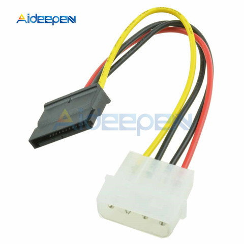 2Pcs Male Female 4-pin Power Drive Adapter Cable to Molex IDE SATA 15-pin Connector ► Photo 1/6
