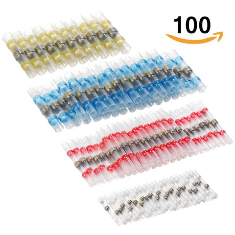 100pcs/50pcs Heat Shrink Connect Terminals Wire Insulated Butt Connectors Waterproof Solder Sleeve Tube Crimp Terminals With box ► Photo 1/5