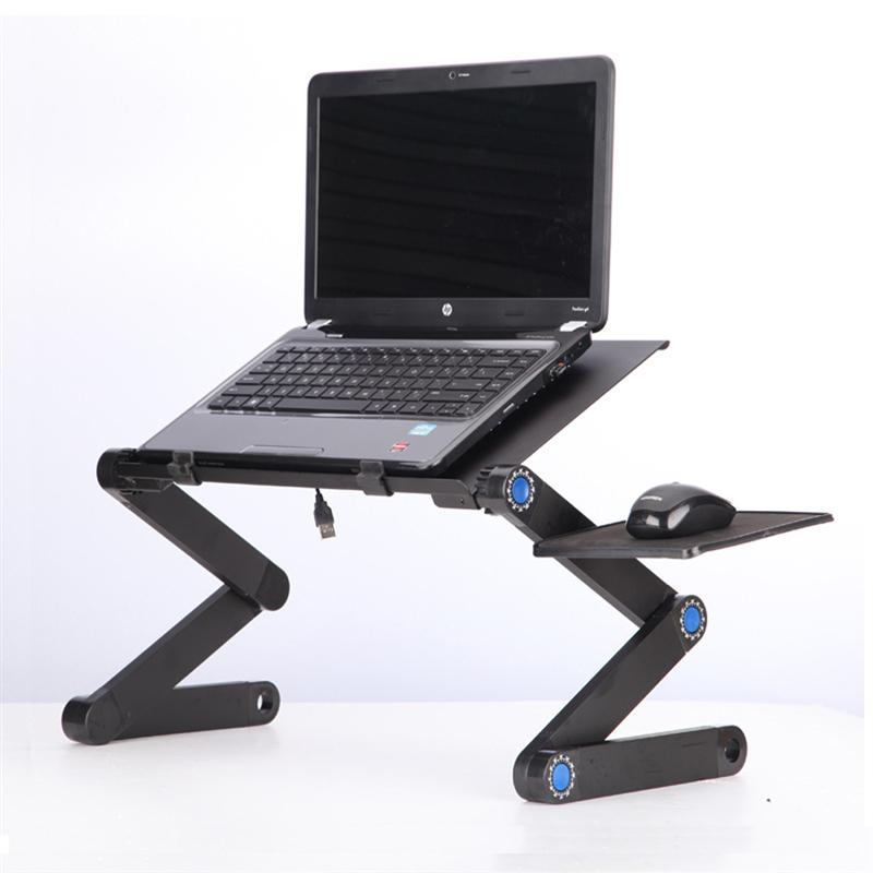 Adjustable Folding Laptop Table Desk Bed Sofa Computer Tray Stand Portable Black 