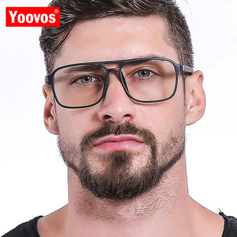 Yoovos Luxury Glasses Frame Men Square Retro Eyeglasses Frames Men/Women Vintage Okulary For Men Blue Light Transparent Eyewear ► Photo 1/6