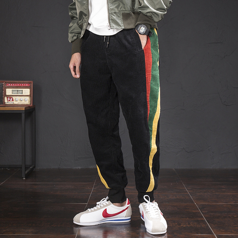 Striped Corduroy Pants Men Streetwear Harem Pants Men Trousers Joggers Men Pants Hip Hop Sweatpants 3XL 2022 Autumn New ► Photo 1/6