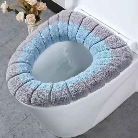 Winter Warmer Toilet Seat Cover Mat Bathroom Toilet Pad Cushion with Handle Thicker Soft Washable Closestool Warmer Accessories ► Photo 1/6