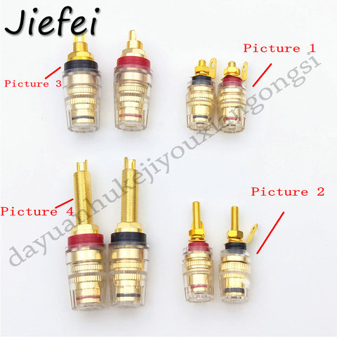 2pcs Long Binding Post adapter Crystal Shell Speaker Amplifier Audio Plug Match 4mm Banana Plug Terminals ► Photo 1/5